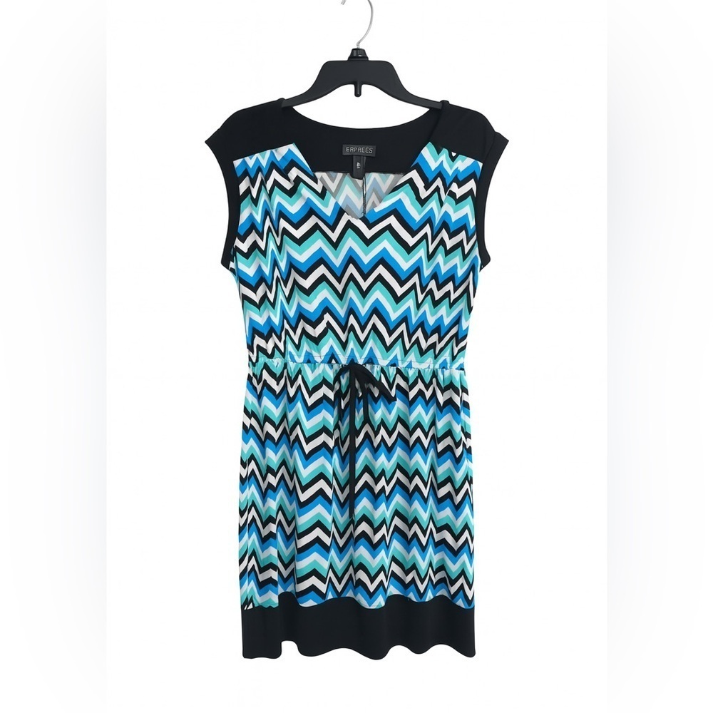 Enfocus Studio Zig Zag Pull-On Dress Size 14 Sleeveless V-Neck Soft Lightweight